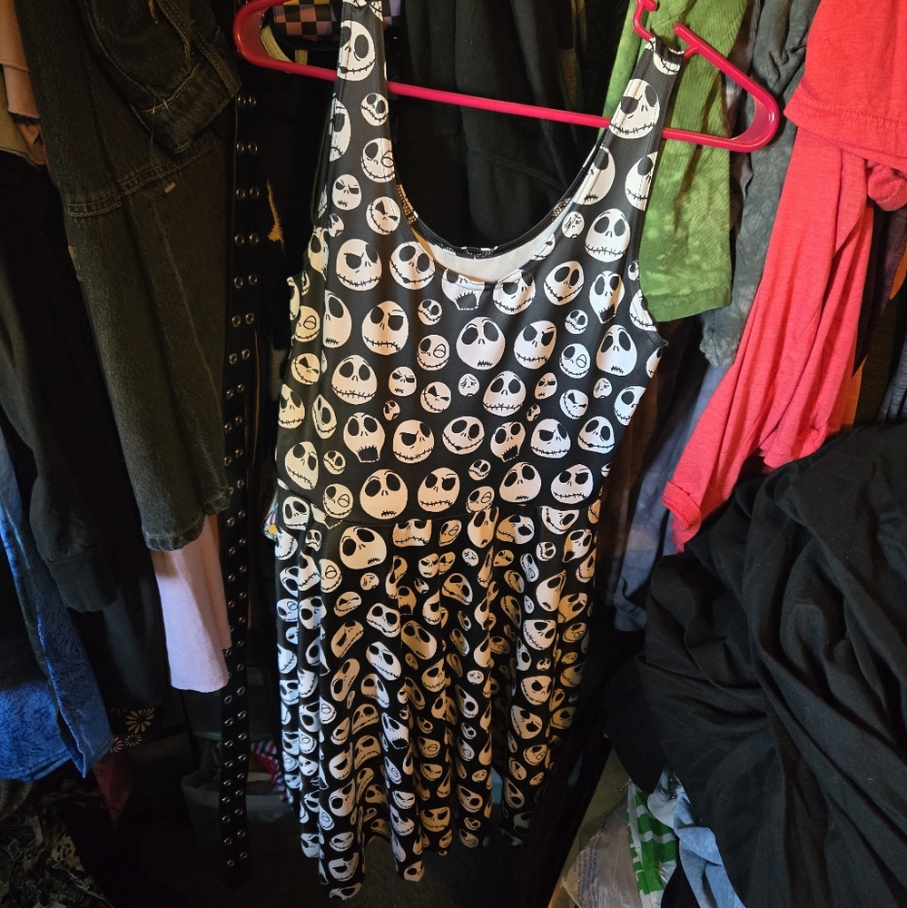 Blackmilk Nightmare Before Christmas Jack Skellington Head Skater Dress XL - Picture 2 of 5